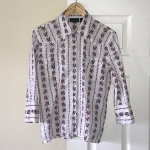 DKNY JEANS CONTOURED WESTERN BUTTON DOWN